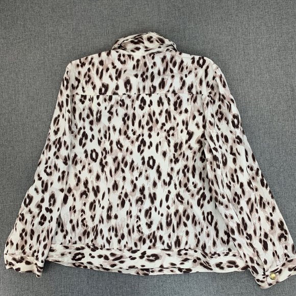 Chico's Long Sleeve Leopard Button Down Jacket Size 3 = XL Animal Print Top - Picture 12 of 14
